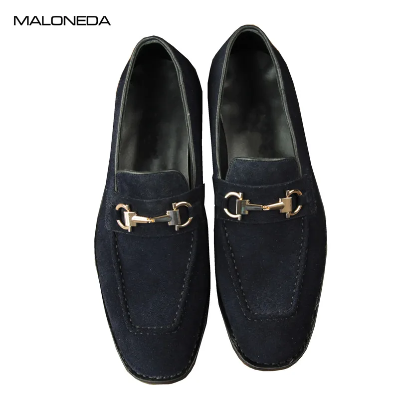 MALONEDA Real Suede Leather Men Loafers Comfortable Handmade Goodyear Slip on Shoes Genuine Soles | Обувь