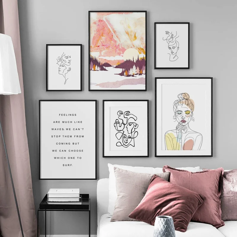 

Abstract Line Body Art Forest Girl Quotes Nordic Posters And Prints Wall Art Canvas Painting Wall Pictures For Living Room Decor