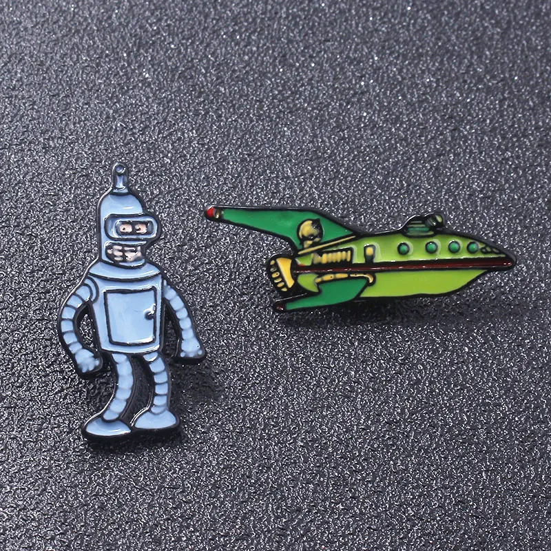 Futurama значок Броши Бендер изгиб Планета Экспресс корабль булавки брошь для женщин мужчин детей нагрудные булавки джинсы рубашка сумки ювелирные изделия