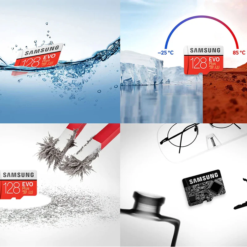 SAMSUNG Micro SD карты памяти EVO+ 128 Гб 64 Гб оперативной памяти, 32 Гб встроенной памяти, 95 МБ/с. 100 МБ/с. C10 SDHC/SDXC U1 U3 TF Card 64 г 32 г карты