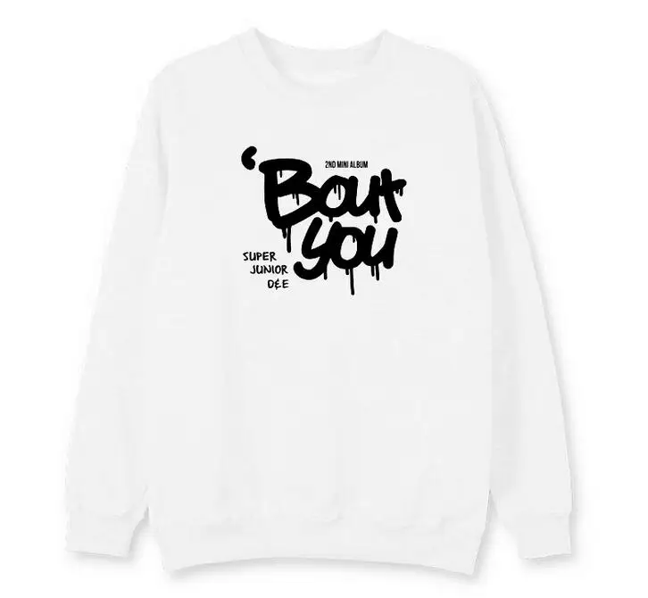 New arrival kpop super junior d&ampe album about you type 2 printing o neck pullover hoodies fashion unisex fleece/thin sweatshirt | Женская