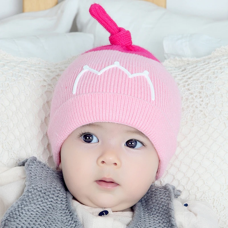 Новинка 2017 года Корона размер вязать крышка младенца детские вязаные шапки