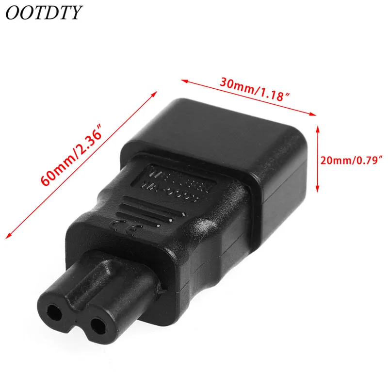 OOTDTY IEC 320 Kettle 3 Pin C14 Male к C7 Female адаптер преобразователя питания штепсельная