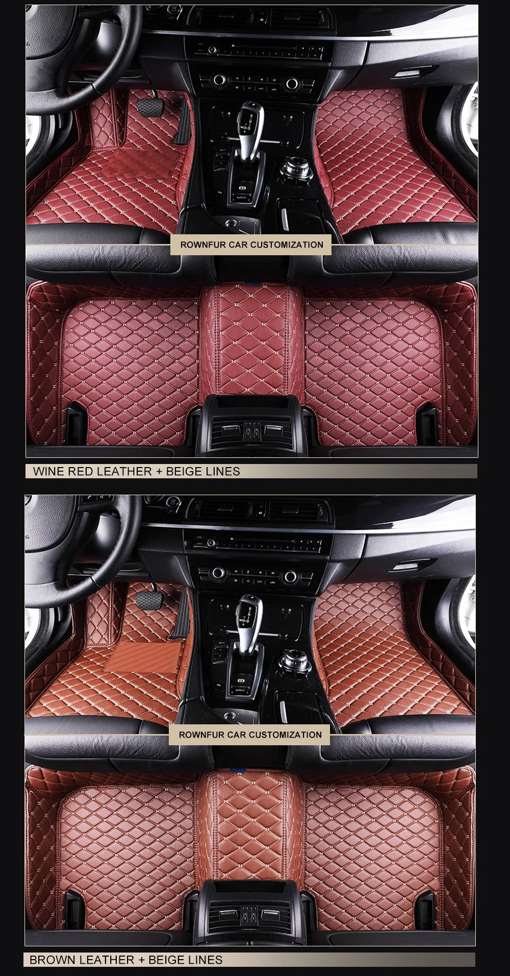 AUTOROWN 3Д Кожаные коврики в салон автомобиля для Honda(для Хонда) CR-V, II, III, IV, V, 2001- года Аксессуары в салон машины Авто коврики из эко кожи с бортами на авто Водонепроницаемые 3д экокожа для авто