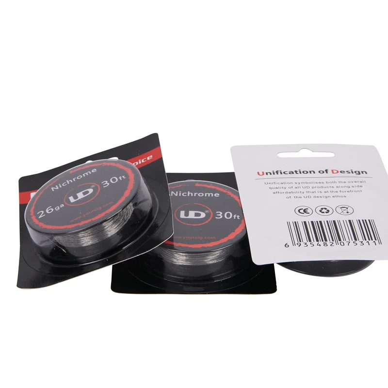 100% Оригинальный YOUDE UD нихромовый провод 24ga 26ga 28ga 30ft 10 м/рулон подходит для RDA/RBA