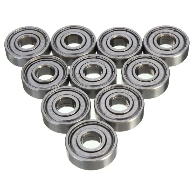 

10PCS/Set 8x22x7mm Printer Miniature Radial Bearings Deep Groove Ball Bearings 608ZZ Skateboard Scooter Roller Wheels Kits