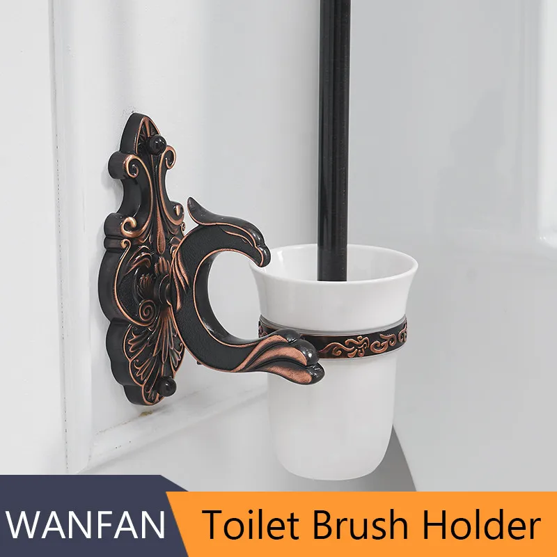 Toilet Brush Holder Аксессуары для ванной черный Кисточки ED Для ванной чашки и стакан держатели Европа Туалет Кисточки держатель Полотенца бар Держатели бумаги ткань крюк wf-88800 - Цвет: Toilet Brush Holder