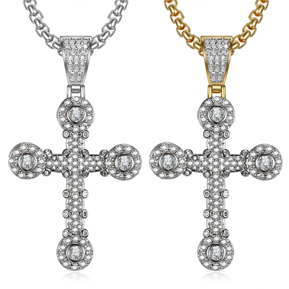 2019 для мужчин хип хоп Iced out католический крест Подвески проложить установка