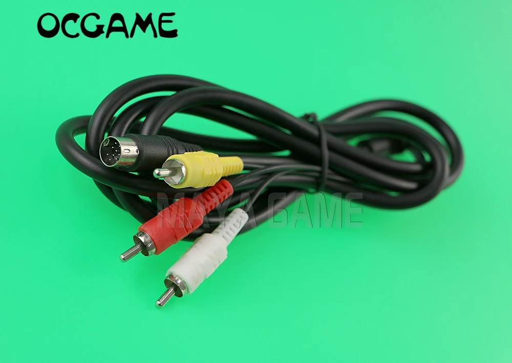 

OCGAME Hot Sale High Quality 6FT 1800mm Retro-bit AV RCA Audio Video Cable For Sega Genesis 2 3 II III Connection Cord 30pcs/lot