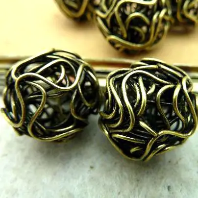 

20pcs 16mm Ancient bronze flyspun ball metal alloy pendants Wholesale DIY accessories