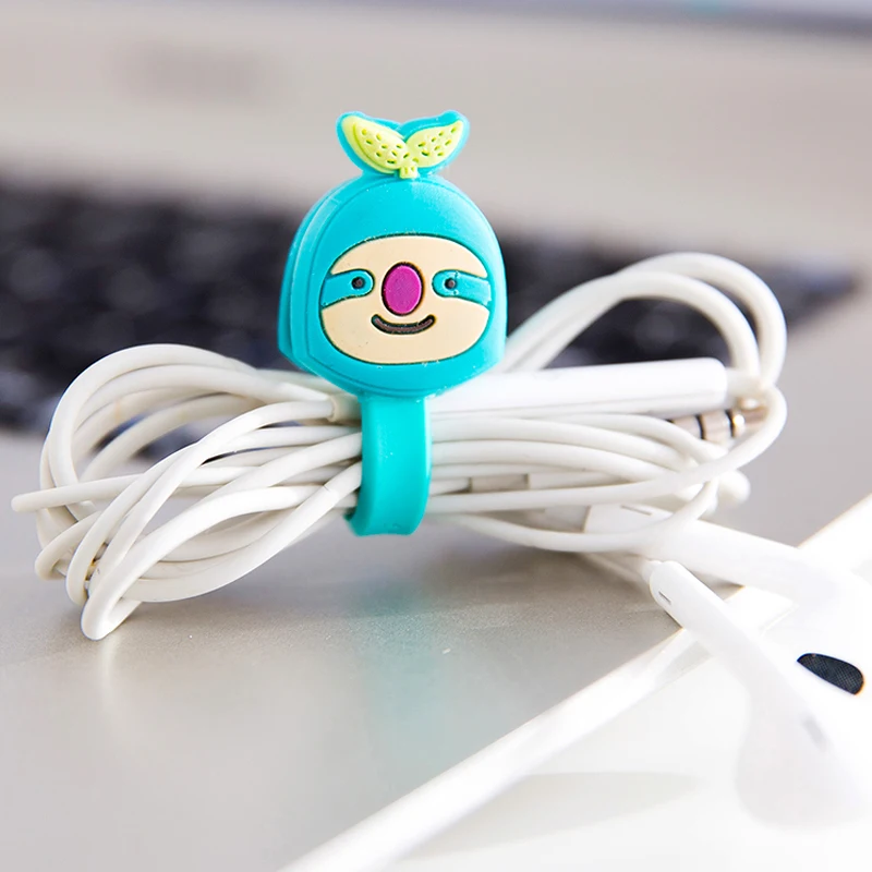 10pcs/lot Stationery buttoned cable Organizer Cartoon cute Snap style Charger Headphone Home storage necessary soft | Дом и сад