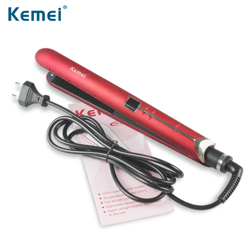 Kemei утюжок для волос ЖК дисплей Дисплей Flat Iron цифровой выпрямление бигуди Утюги
