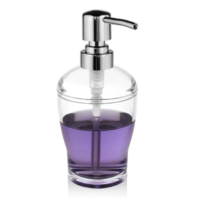 Акриловый диспенсер для жидкого лосьона бутылка мыла прозрачная/хромированная