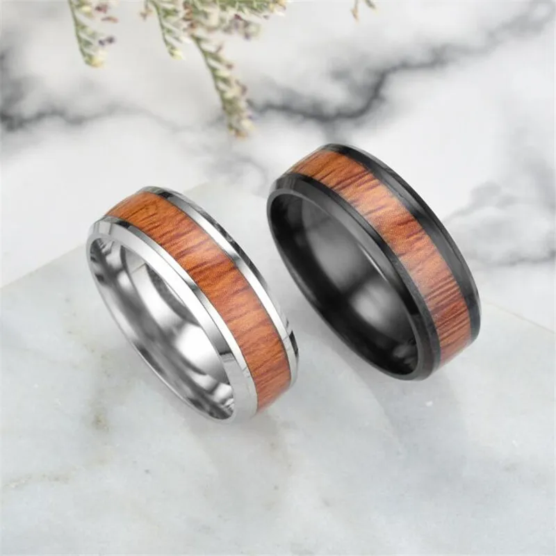 Ширина 8 мм тусклые гладкие круги внутри трендовые круглые короткие деревянные