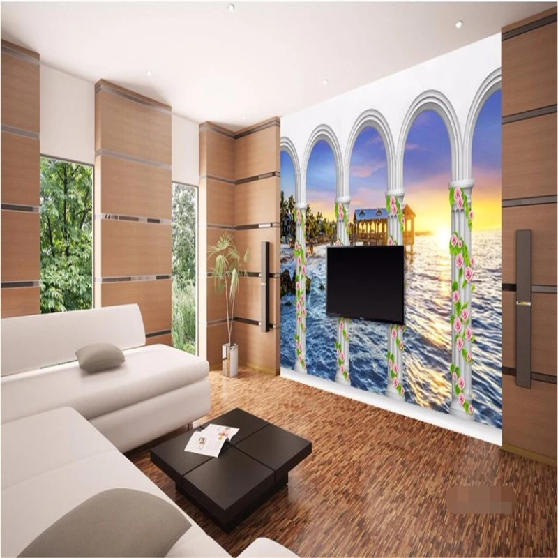 Настенная 3d Роспись beibehang Декор фотография 3D стерео морские арки Школьное