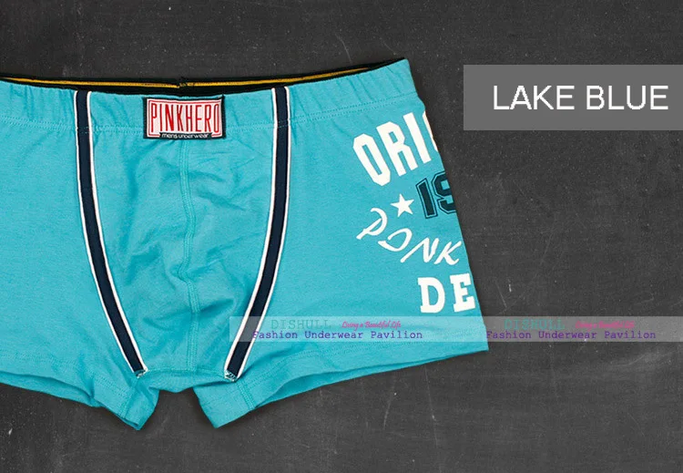 Lake blue Брендовые новые мужские боксеры хлопок сексуальное мужское нижнее белье боксеры шорты мужские трусы с принтом белый, в багажнике M/L/XL/XXL - Цвет: Lake blue