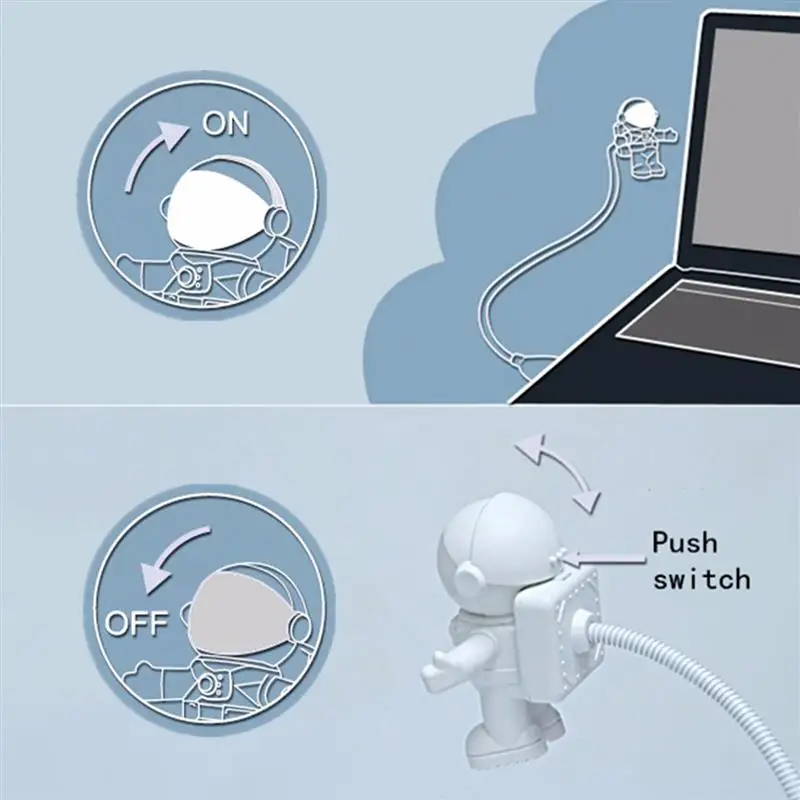 USB для чтения книг светильник светодиодный Ночной светильник для Спальня ночника дети космонавта книга стол светильник для портативных ПК