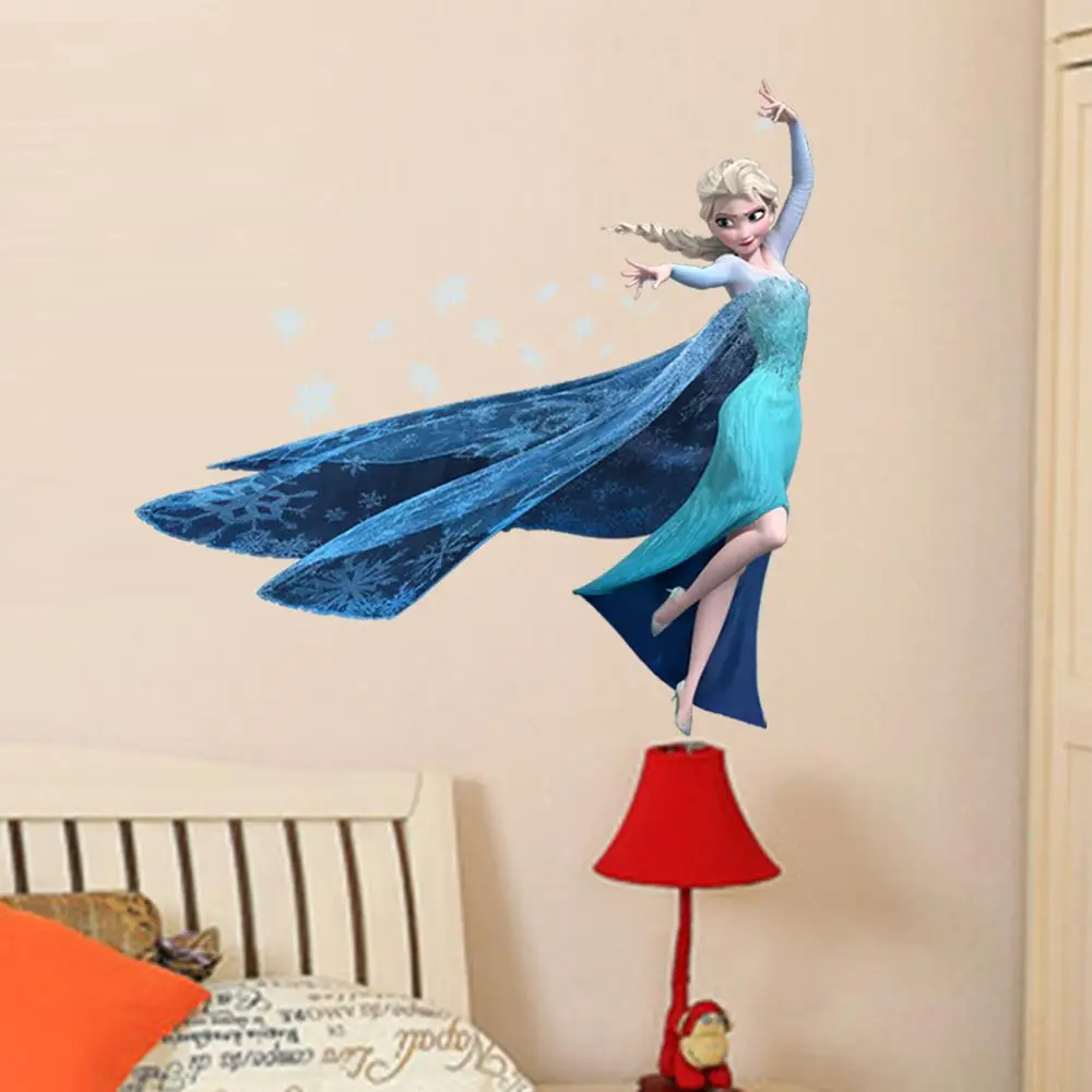 Наклейки на стену Frozen Elsa and Anna cartoonreine des neige 3D окна детский сад детская комната