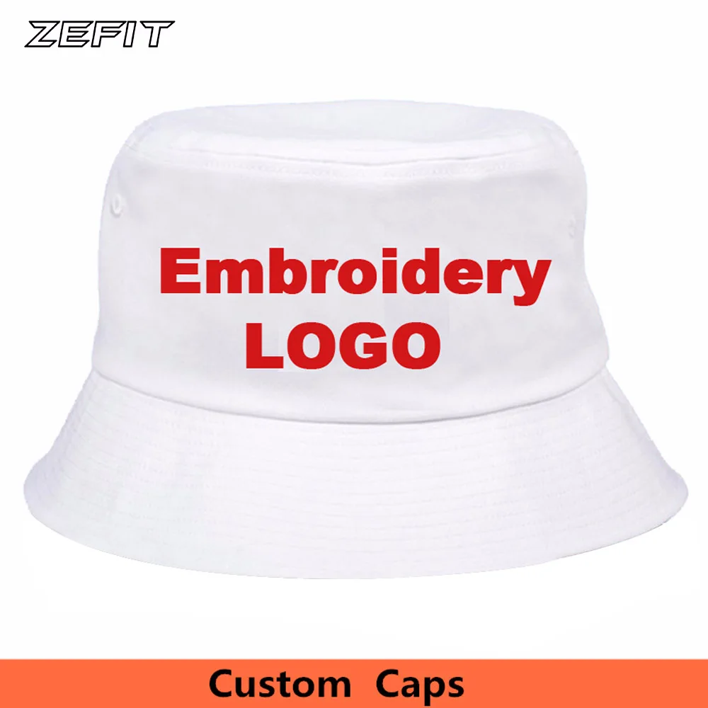 Small Order Fast Delivery Promotional 10 PCS OEM Embroidered Printed Logo Pure Cotton Good Quality Hat Low MOQ Custom Bucket Cap