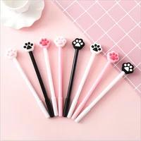 soft cute animal cat paw pink black heart gel pens signature escolar papelaria school office supply promotional gift stationery