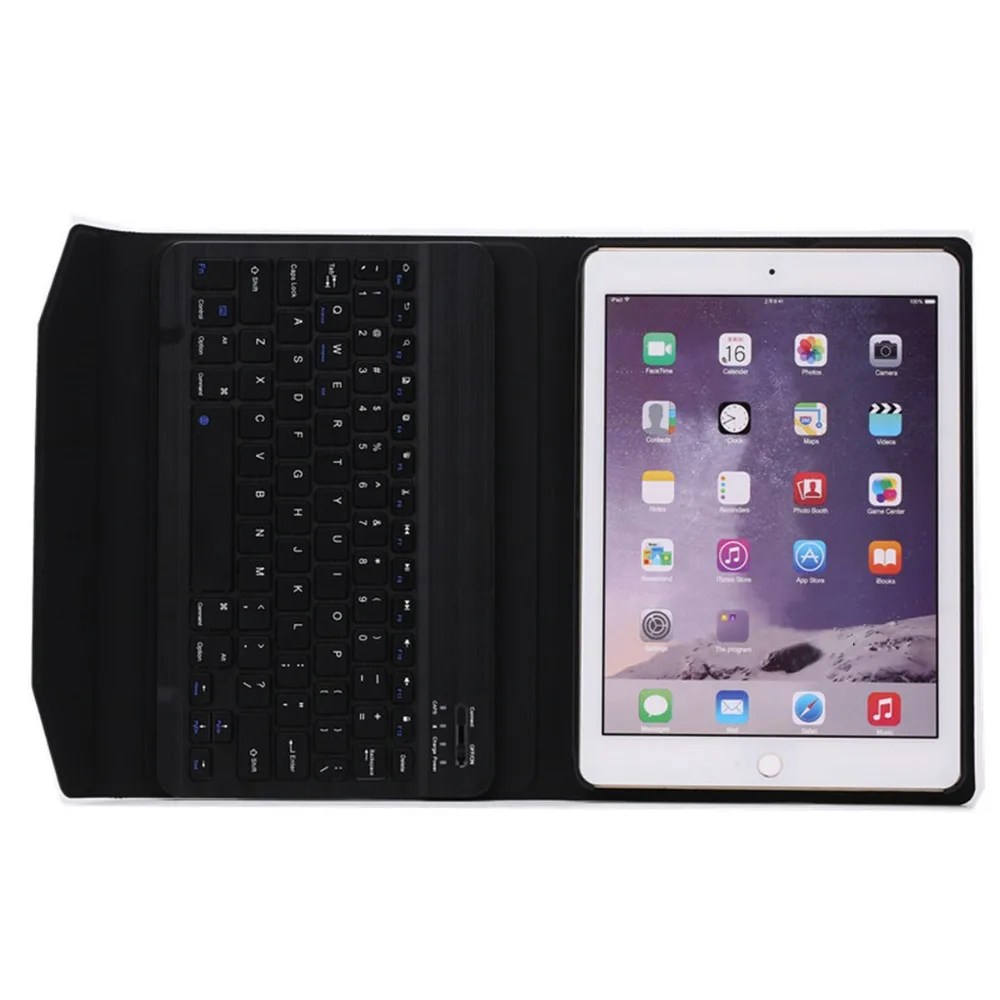 

Kemile Portable Leather Case For New iPad 2017 9.7 inch Cover Wireless Aluminum Alloy Bluetooth Keyboard for iPad 2018 Keypad