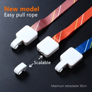 Выдвижной шейный ремешок DEZHI с полиамидным сердечником, безопасный ремешок для ID именного знака с пластиковым зажимом из АБС-пластика