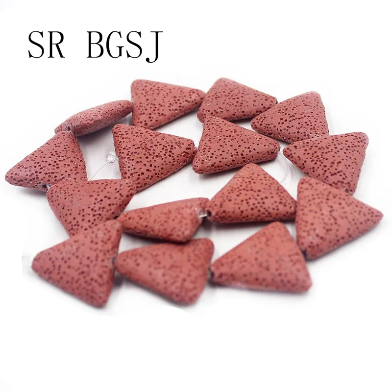 Бесплатная доставка 27 мм много цветов треугольные бусины вулканический камень