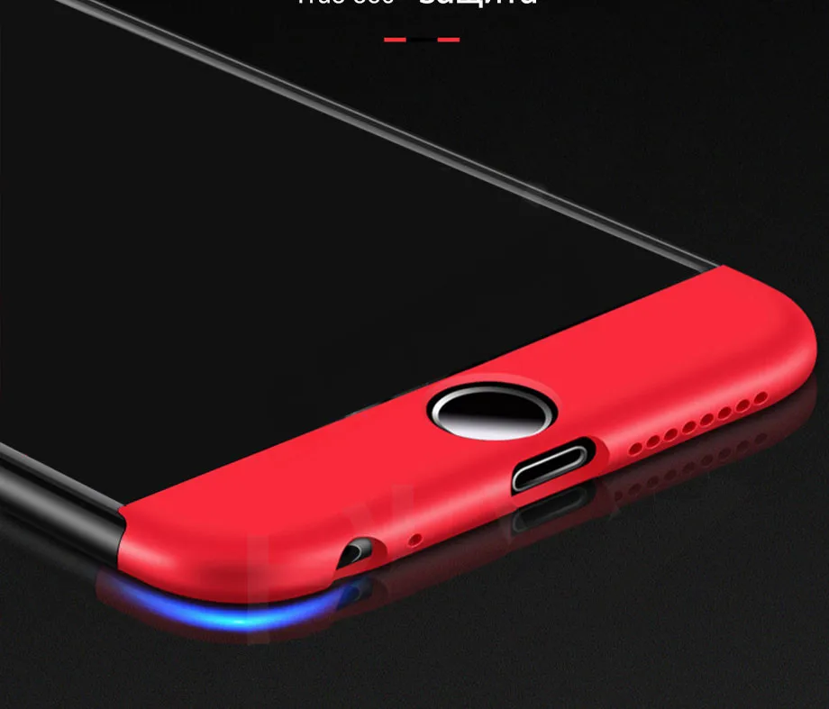 360 градусов Защита полное покрытие матовый чехол для iPhone 6 6s 7 Plus чехол для Apple Phone 7 8 8 Plus 5 5S X чехол для телефона