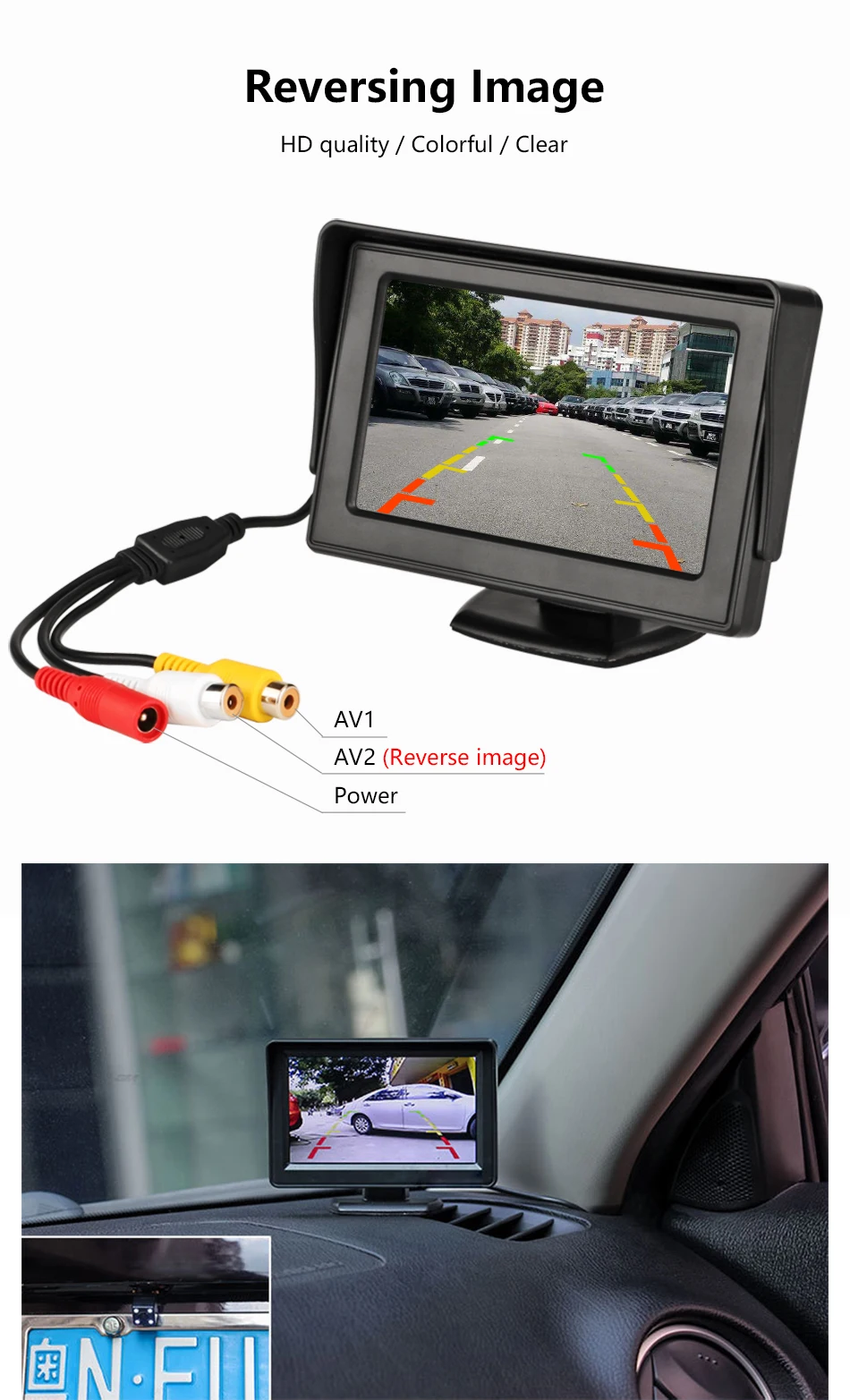 Jansite 4," TFT lcd монитор автомобиля дисплей Проводная камера s камера заднего вида парковочная система с мониторами заднего вида автомобиля NTSC PAL для внедорожника