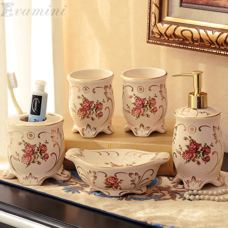 Китайский керамический набор для ванной комнаты модный современный держатель