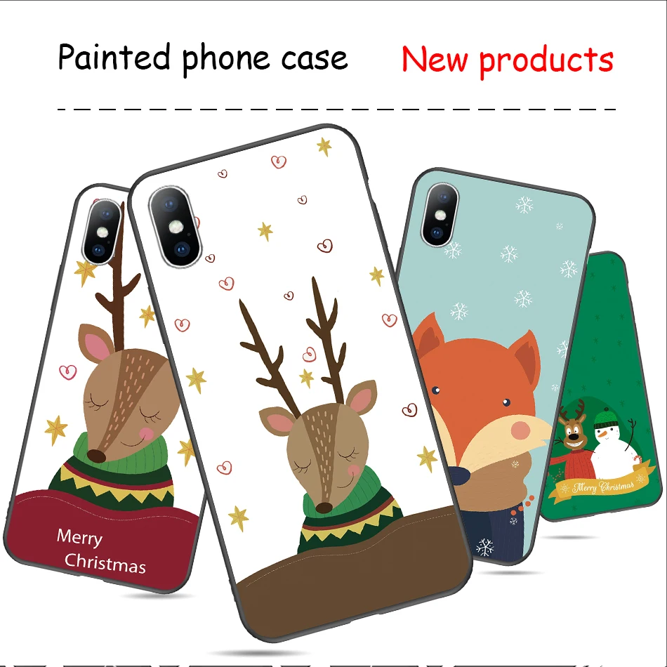 Moskado Deer Antlers Phone Case For iPhone 6 6s 7 8 Plus X XR XS Max Cute Cartoon Elk Head Soft TPU 5 5S SE Cover |