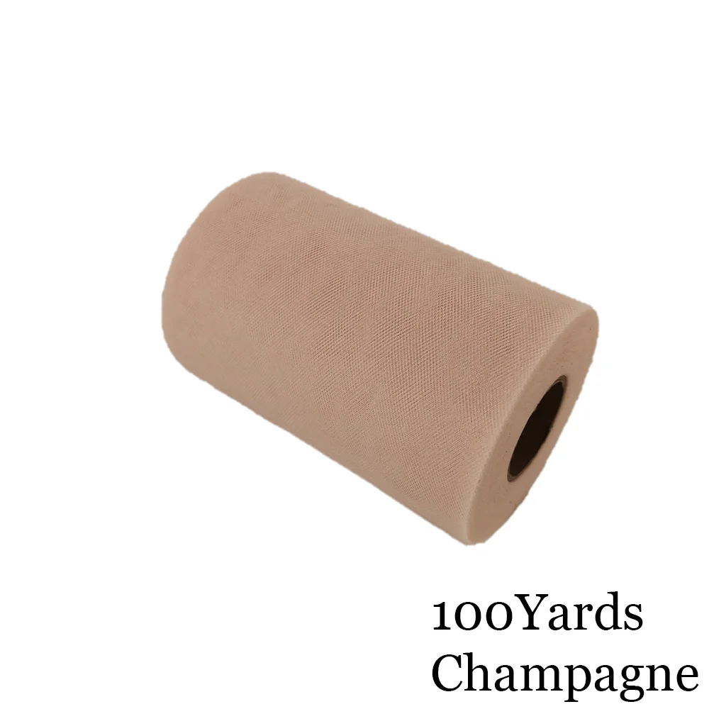 Champagne 15 см, 100 ярдов, фатиновая пачка в рулоне, 6 дюймов, Тюлевая пачка для душа для малышей, сделай сам, для свадебной вечеринки, дня рождения, без шитья, вечерние пачки, декоративные принадлежности - Цвет: Champagne
