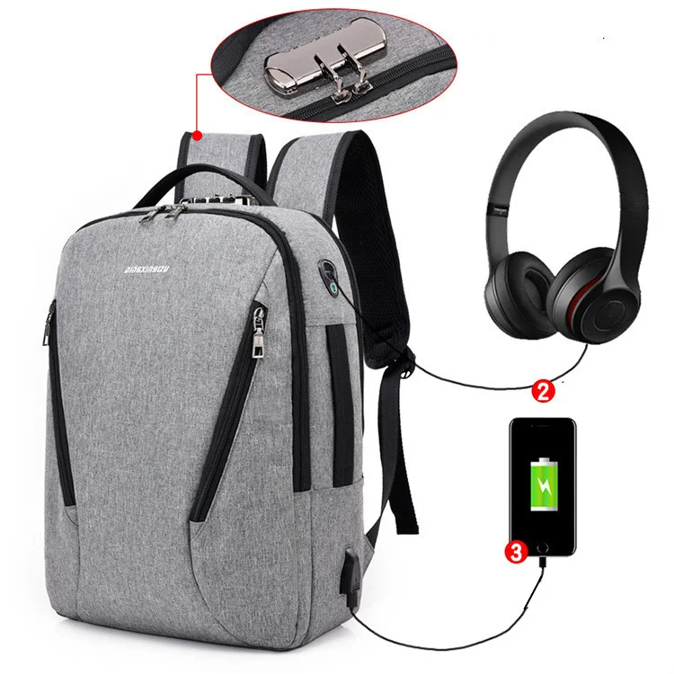 

Рюкзак с защитой от кражи, с Usb-зарядкой