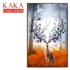 Наборы для вышивки крестиком KAKA, наборы для вышивки с напечатанным рисунком, холст 11CT-5D для домашнего декора, животные CKA0048