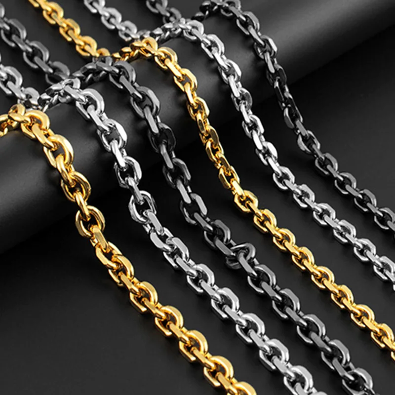 Массивное ожерелье в стиле панк черного золотого серебряного цветов длинная