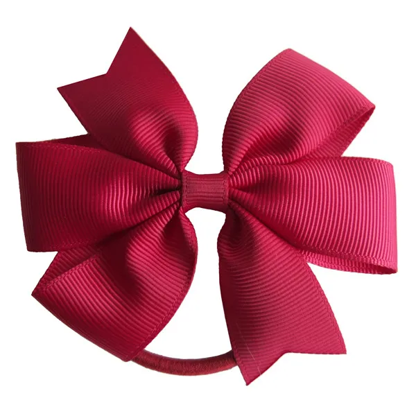 2 шт. заколка для волос с резинками 3,5 ''Hairbow упругих волос аксессуары дети хвост держатель резинки для волос ласточкин хвост Луки - Цвет: 275 Wine