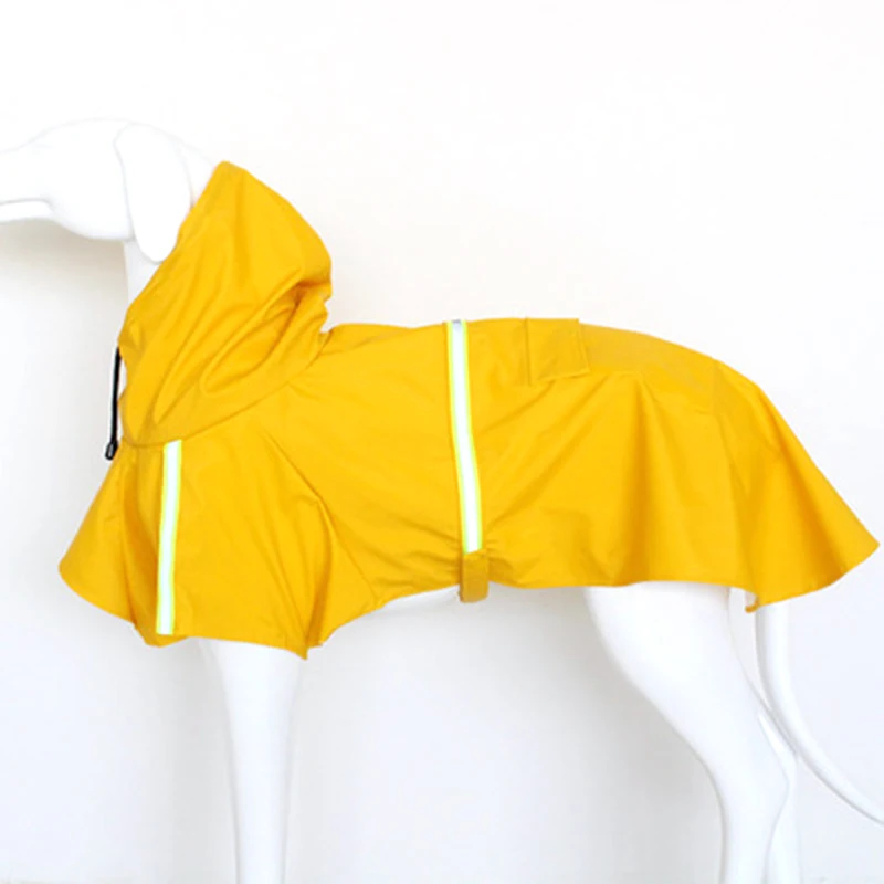 yellow Пять цветов, водонепроницаемая куртка-дождевик для собак, светоотражающий дождевик для собак, одежда для маленьких, средних и больших собак, размер S-5XL - Цвет: yellow