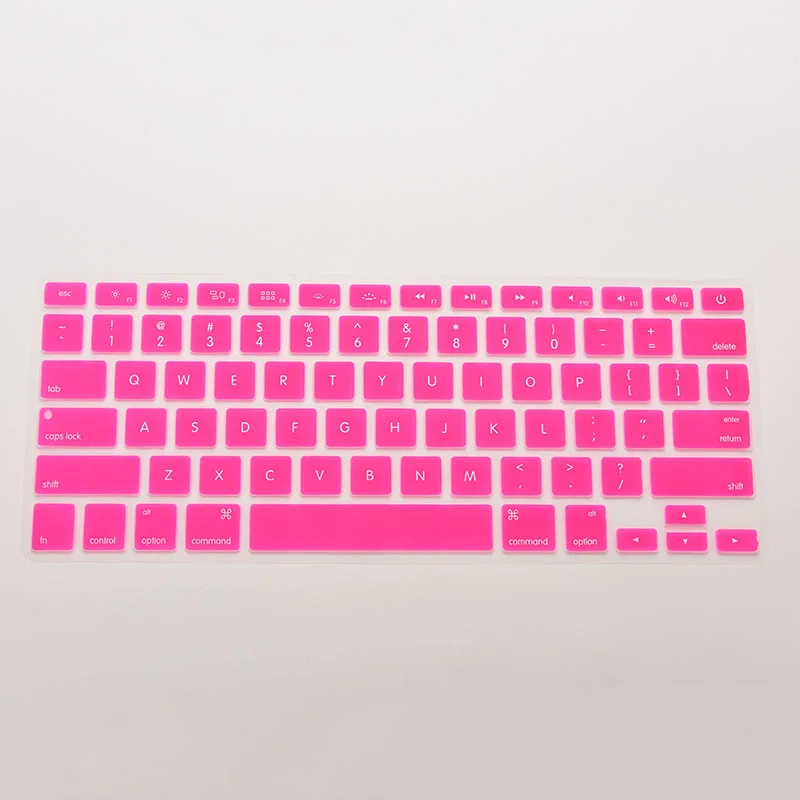 7 ярких цветов силиконовая клавиатура кожного покрытия для Apple Macbook Pro MAC 13 15 17 28,7 см x 11,9 см - Цвет: rose