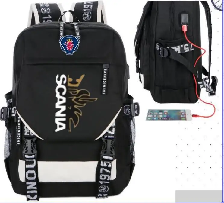 Новинка, рюкзак SCANIA Saab, usb зарядка, дорожная сумка, рюкзаки для девочек подростков, Mochila, мужская сумка для ноутбука, женские сумки через плечо - Цвет: 7