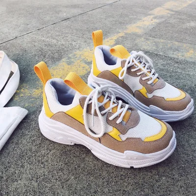 2018 модные кроссовки женская повседневная обувь сетчатая парусиновая на танкетке