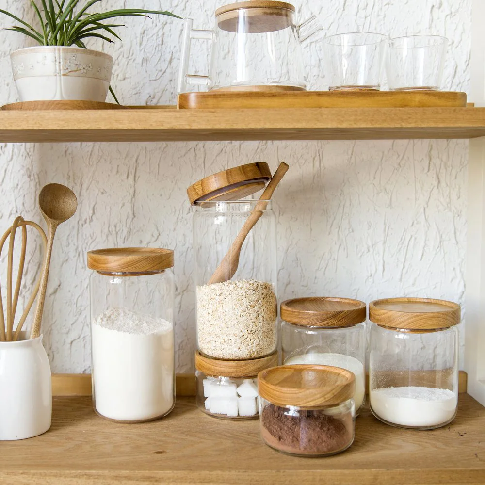 Стеклянная банка для специй в японском стиле Zakka кухонные банки печенья