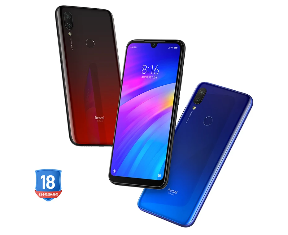 Глобальная версия, Xiaomi Redmi 7, 3 ГБ+ 32 ГБ, Восьмиядерный процессор Snapdragon 632, 4000 мАч, 6,26 дюйма, 19:9, полноэкранный, 12МП+ 2МП, мобильный телефон