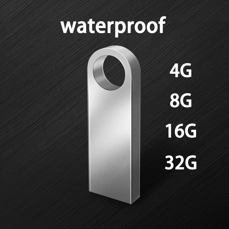 Серебристый/золотистый металлический водонепроницаемый USB флеш накопитель