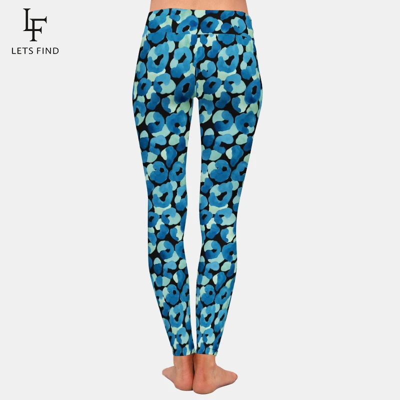 LETSFIND New Design Women Leggings High Waist High Quaility Milk Silk Print Black Fitness Leggings Workout Fashion Trousers