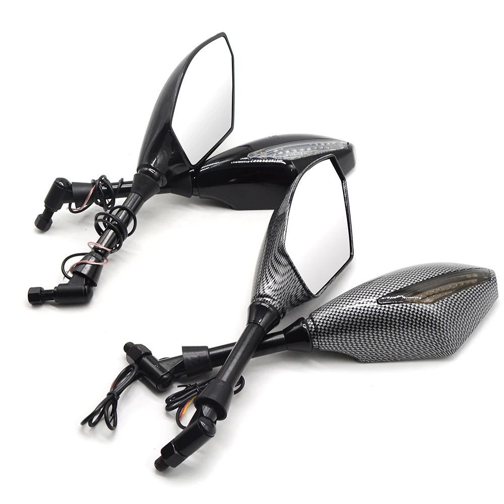 Зеркала заднего вида мотоцикла боковое зеркало с поворотниками света для KAWASAKI
