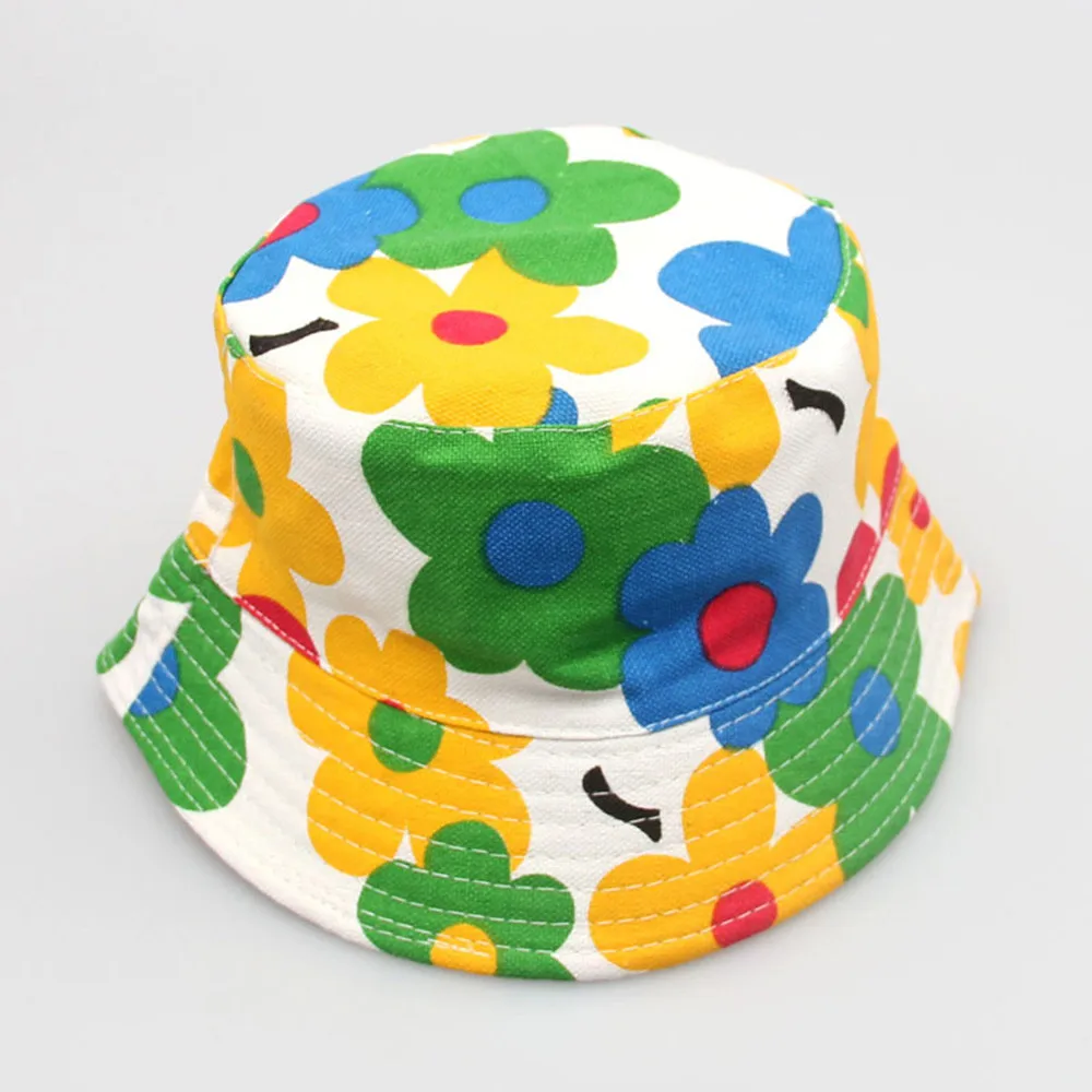 Toddler Baby Kids Boys Girls Floral Pattern Bucket Hats Sun Helmet Cap Soft Cotton Summer Infant Newborn Hat | Детская одежда и