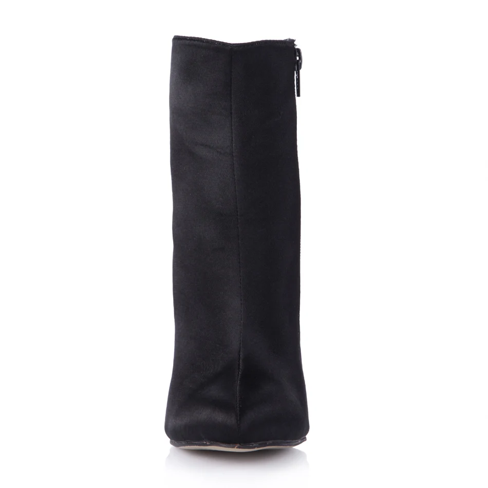 Женские атласные вечерние туфли CHMILE CHAU простые рабочие сапоги до середины икры