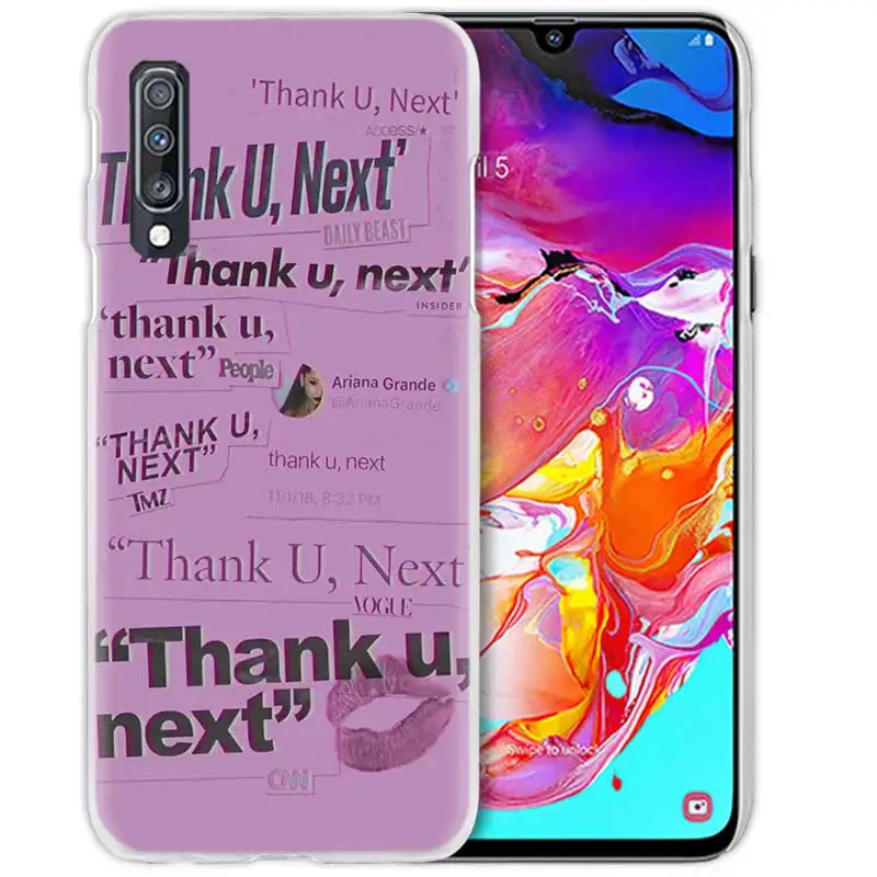 Благодарим Вас следующий Ариана Гранде чехол для samsung Galaxy M40 A50 A80 A70 A60 A40 A30 A20e A10 J4 J6 плюс J8 жесткий чехол из ПК для телефона