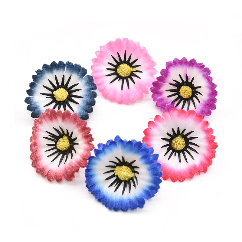 20/50 pcs 3.5cm Artificial Small Daisy Silk Flower Heads Wedding Home Decoration DIY Scrapbooking Fake Flowers Wreath Crafts | Дом и сад