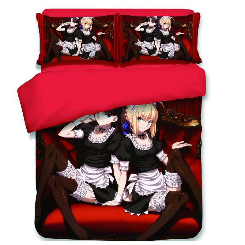 Fate/stay night 3D мультяшное постельное белье с аниме набор Arturia и Altria Double queen King Утешитель комплекты постельного белья Постельное белье Saber Fate